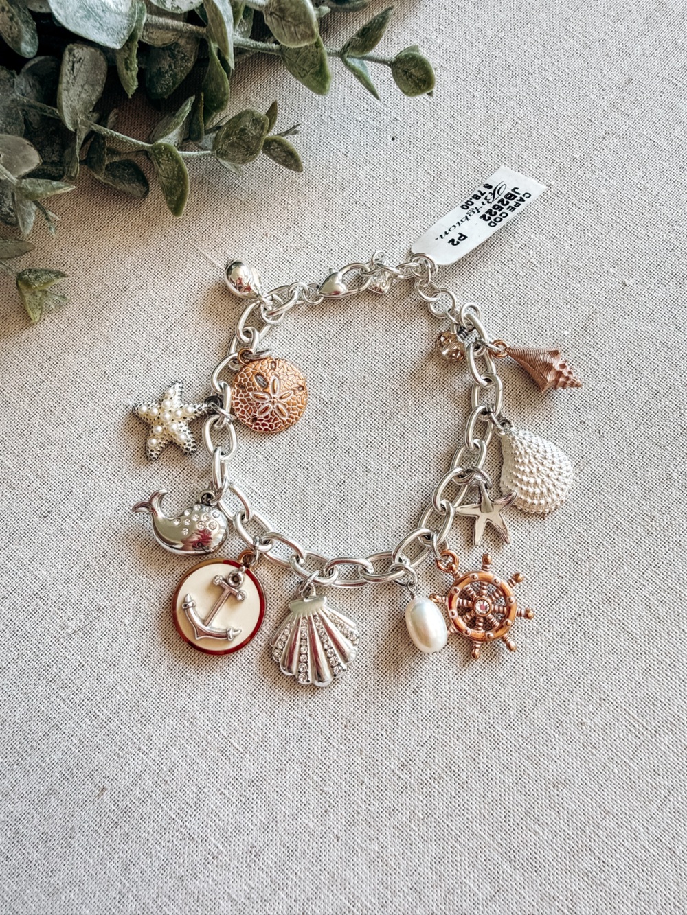 Brighton Cape Cod Nautical Charm Bracelet Shell Anchor Starfish